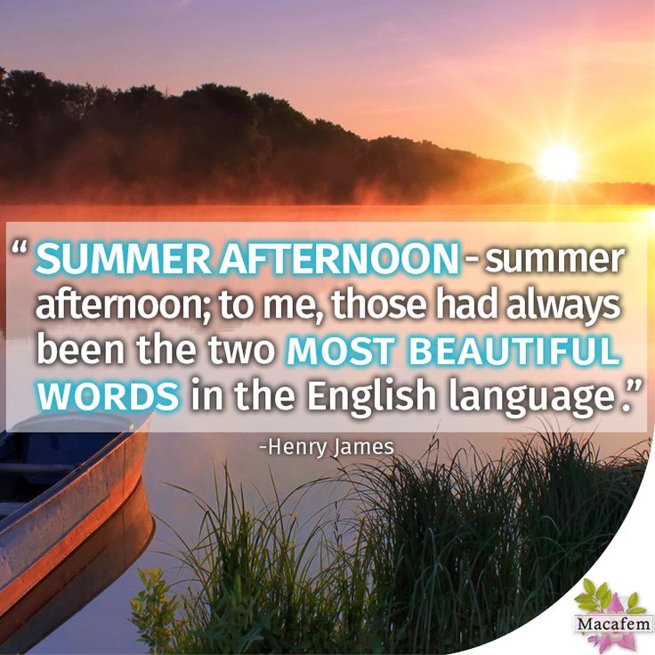 Summer afternoon; the two most beautiful words
