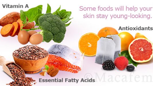 Macafem and Foods for a Young-Looking Skin