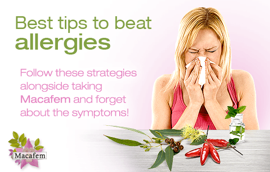 tips for defeating allergies alongside macafem
