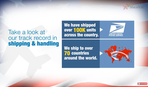 We have shipped over 100,000 units across the country and over 20,000 units internationally