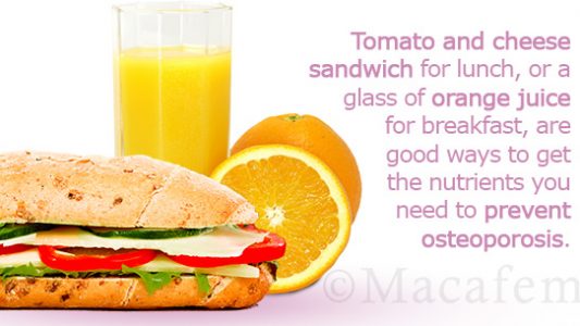 Menu Plan for Preventing Osteoporosis while on Macafem