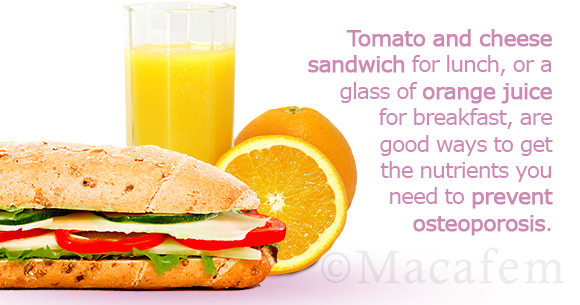 Menu Plan for Preventing Osteoporosis while on Macafem