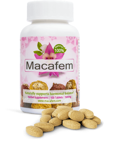 botellas de Macafem para Salud Menstrual